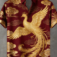 Kavari Royale Men’s Tiger & Phoenix 3D Printed Linen Shirt – Hawaiian Casual Short Sleeve Outdoor Wear 2026