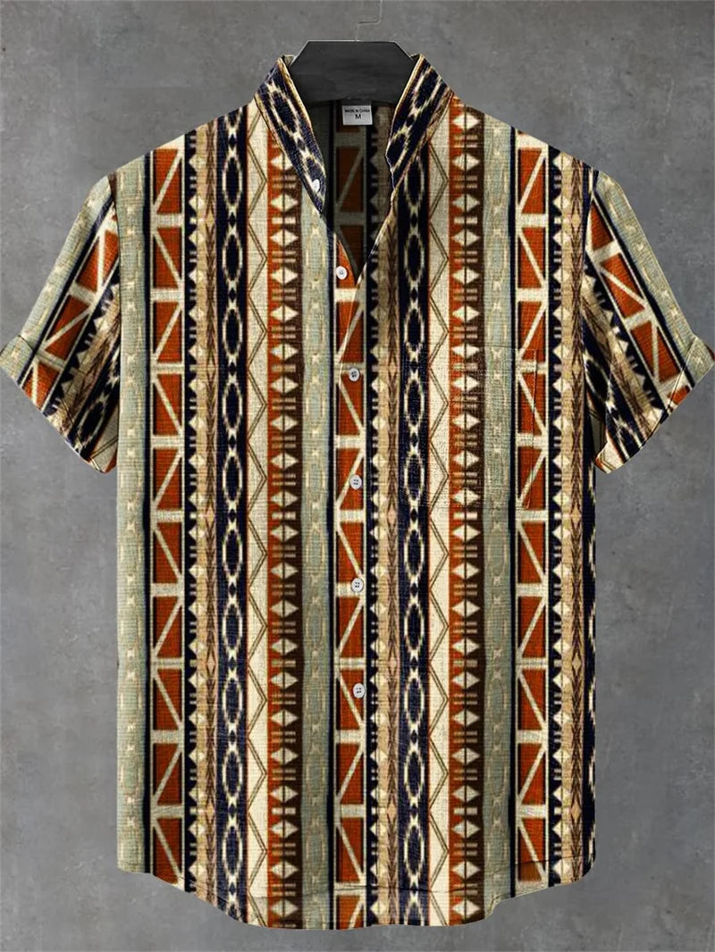 Kavari Royale Linen Striped Shirt – Short Sleeve Summer Essential
