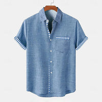 Kavari Royale Men’s Linen Ethnic 3D Printed Shirt – Hawaiian Casual Vacation Short Sleeve Lapel Pocket Shirt