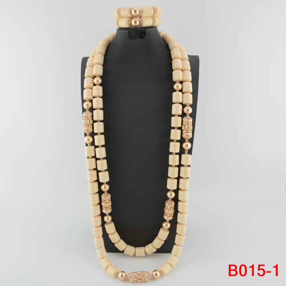 Kavari Royale African Beads Jewelry Set – Women’s Crystal Necklace & Earrings Bridal Wedding Jewelry (Nigerian & Indian Style)