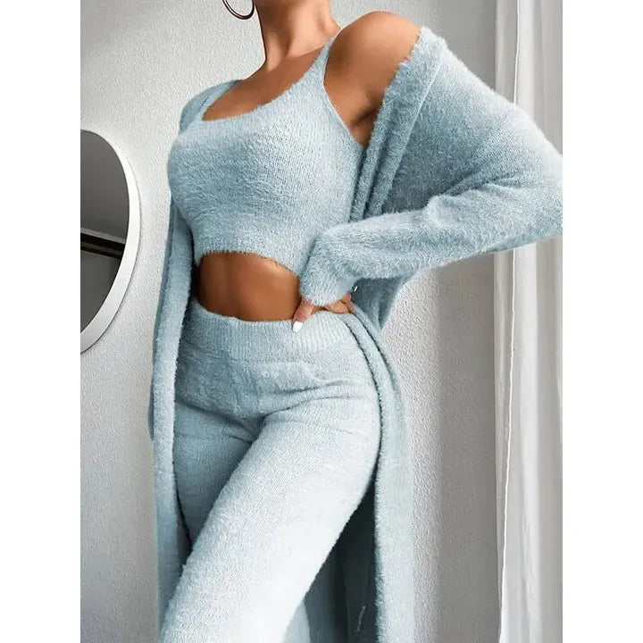 Kavari Royale 3-Piece Fleece Loungewear Set – Ultra Soft Comfort Wear