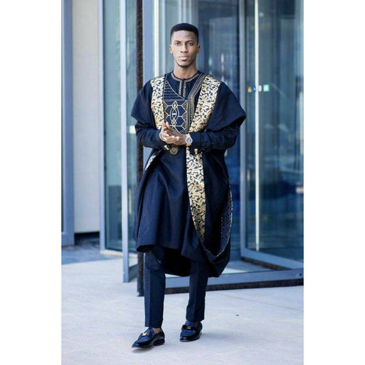 Kavari Royale 3pc African Agbada dress, African men's clothing, African attire, African wedding dress.