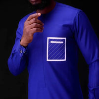 Kavari Royale Atelier Men's African Wedding Suit, Agbada Style, Senator Wear