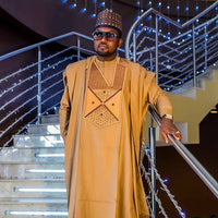 Kavari Royale Atelier Bespoke African Men’s Suit – Cotton Senator Wear Traditional Outfit