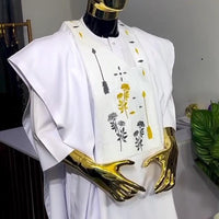 Kavari Royale White Agbada 3-Piece Set – Embroidered Wedding Suit