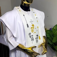 Kavari Royale White Agbada 3-Piece Set – Embroidered Wedding Suit
