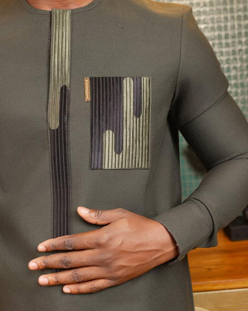 Kavari Royale Atelier Men’s Cotton Dashiki Set – African Wedding Outfit & All-Occasion Traditional Wear