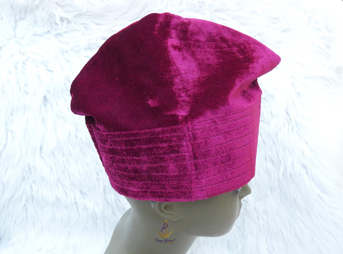 Kavari Royale Velvet Fila Cap for Men – Nigerian Yoruba Igbo Edo Traditional Hat (Black, Red & Maroon) Party Wear