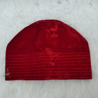 Kavari Royale Velvet Fila Cap for Men – Nigerian Yoruba Igbo Edo Traditional Hat (Black, Red & Maroon) Party Wear