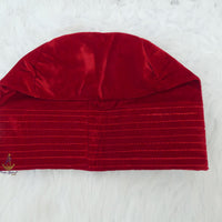Kavari Royale Velvet Fila Cap for Men – Nigerian Yoruba Igbo Edo Traditional Hat (Black, Red & Maroon) Party Wear