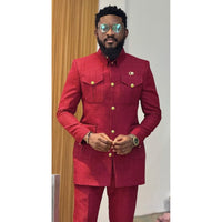 Kavari Royale Ankara Men’s Suit | Handmade Embroidered Wedding Outfit