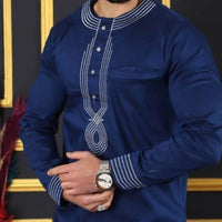 Kavari Royale Atelier Men’s Senator African Outfit – Nigerian Traditional 3-Piece Agbada Kaftan Groom Wedding Attire (Custom Fit)
