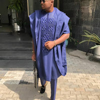 Kavari Royale Atelier Men’s Agbada – African Wedding Suit Traditional Men’s Clothing 3-Piece Outfit