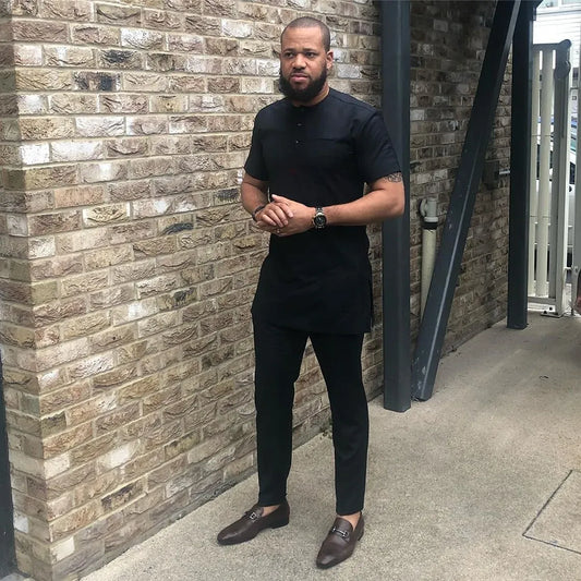 Kavari Royale Black Senator Suit – African Men’s Traditional Wear