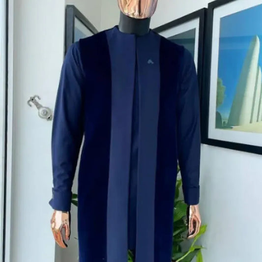 Kavari Royale Navy Blue Senator Suit – Elegant 3-Piece African Wear