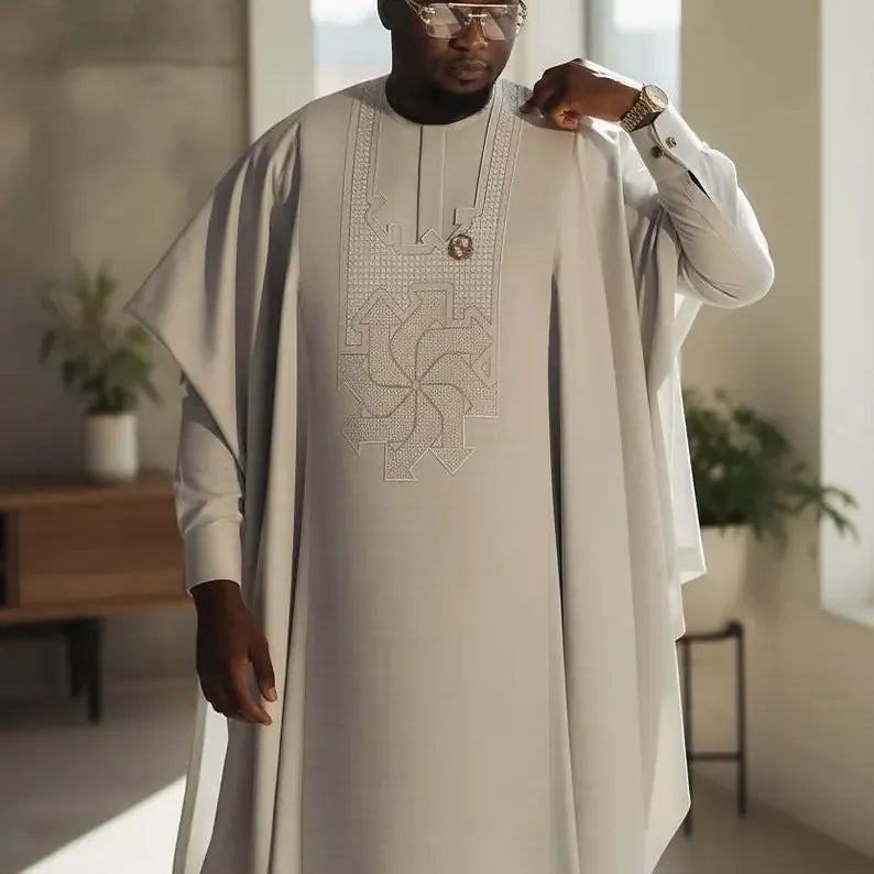 Kavari Royale Complete Agbada Set – Nigerian Men’s Traditional Wedding Attire