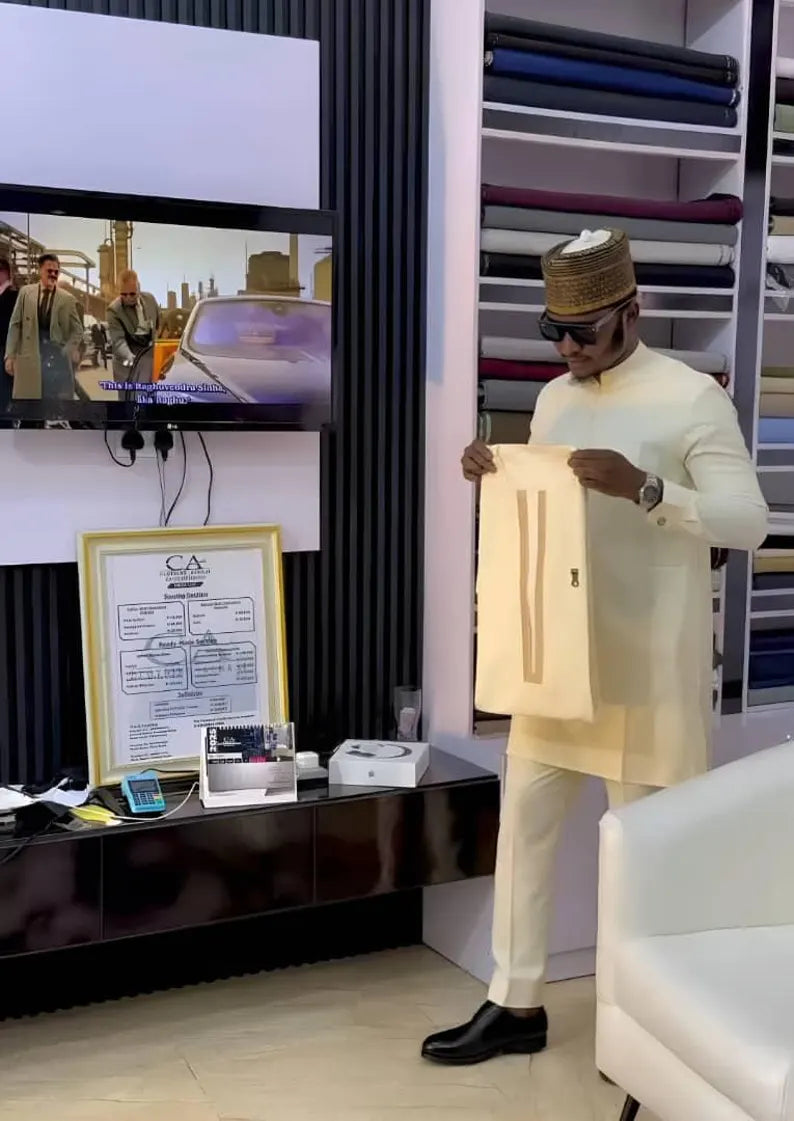 Kavari Royale 3-Piece Dashiki Suit – African Wedding Groom Outfit