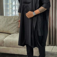 Kavari Royale Black Agbada 3-Piece Set – Handmade African Groom Wear