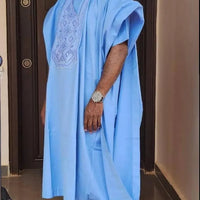 Kavari Royale Atelier Handmade African Agbada 3-Piece Set – Men’s Dashiki Wedding Groom Suit