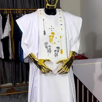 Kavari Royale White Agbada 3-Piece Set – Embroidered Wedding Suit