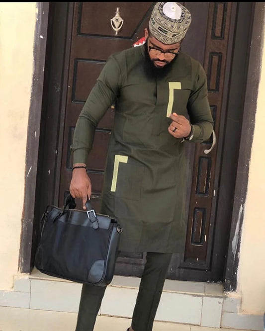 Kavari Royale Atelier Tailored African Men’s Suit – Kaftan, Dashiki & Senator Wear Traditional Outfit