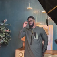 Kavari Royale Atelier Men’s Cotton Dashiki Set – African Wedding Outfit & All-Occasion Traditional Wear